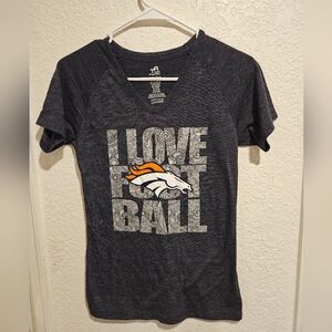 NFL Team Athletics Charcoal T-Shirt Denver Broncos Size XL-16 Juniors